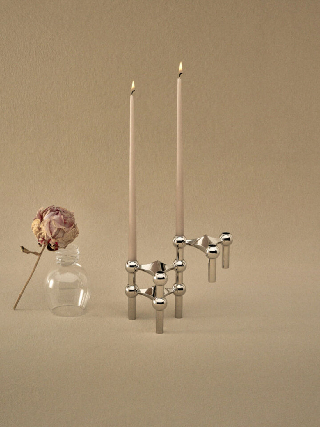 Stoff Nagel Candle Holder, Set of 3