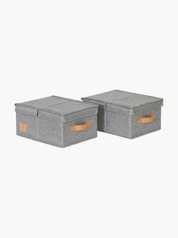 Storage Boxes Premium with Lids, Set of 2