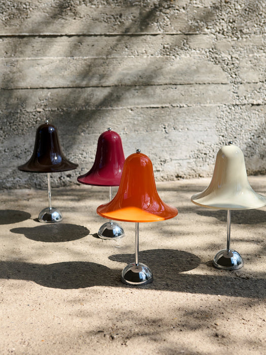 Small Portable Dimmable LED Table Lamp Pantop Design Verner Panton