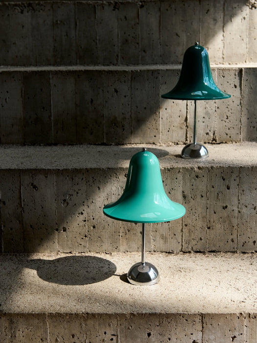 Small Portable Dimmable LED Table Lamp Pantop Design Verner Panton