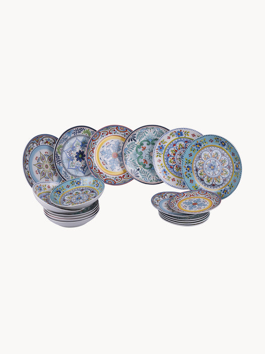 Porcelain Tableware Set Andalusia 6 People Set of 18