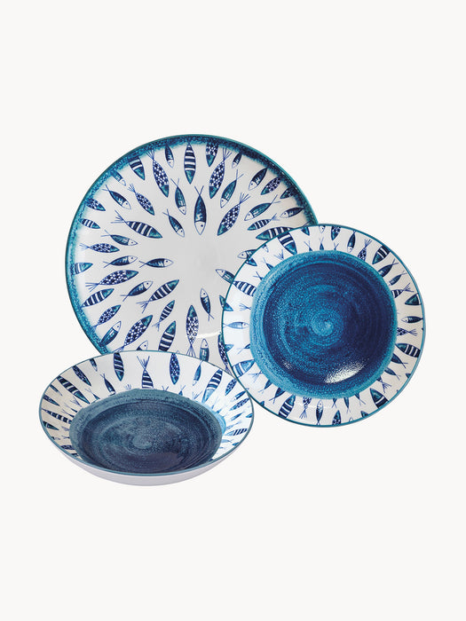 Porcelain Tableware Set Marechiaro 6 People Set of 18
