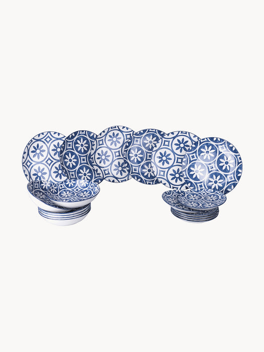 Porcelain Tableware Set Paxos 6 People Set of 18