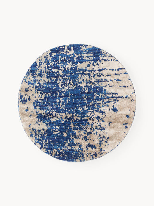 Cynthia Round Hand-Woven Wool Rug with Abstract Pattern