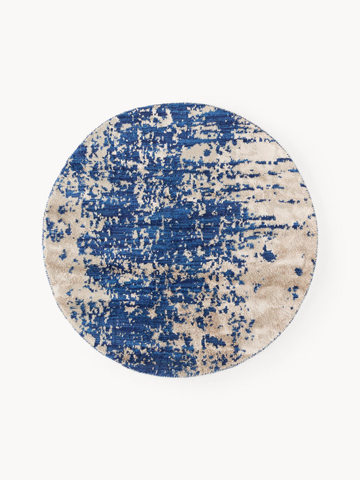 Round Hand-Woven Wool Rug Cynthia with Abstract Pattern