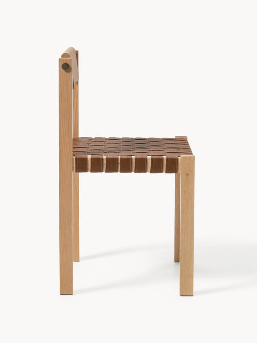 Wooden Dining Chair Liza with Vegan Leather Seat