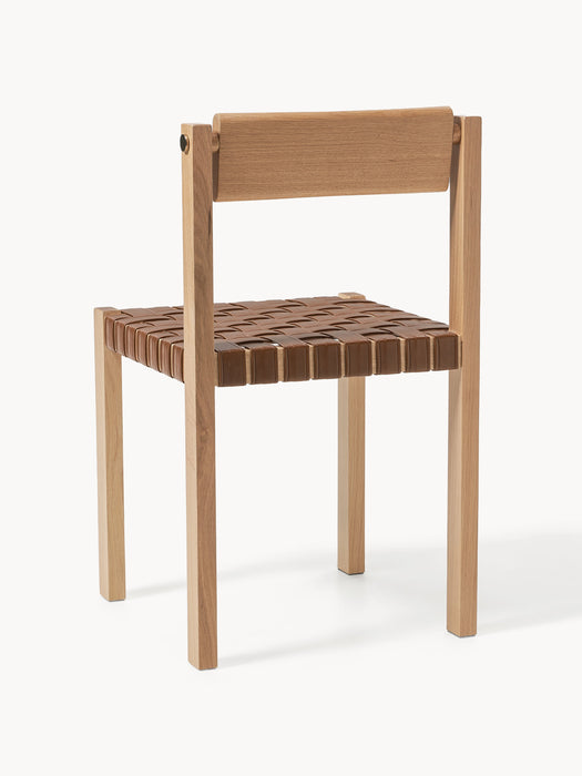 Wooden Dining Chair Liza with Vegan Leather Seat