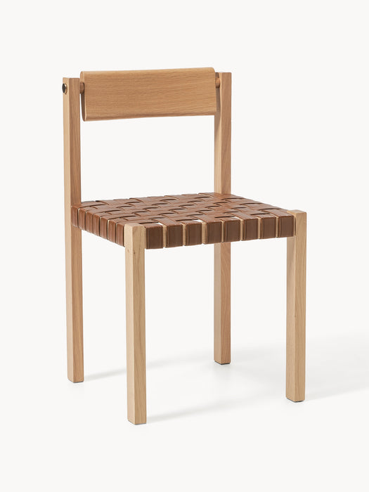 Wooden Dining Chair Liza with Vegan Leather Seat
