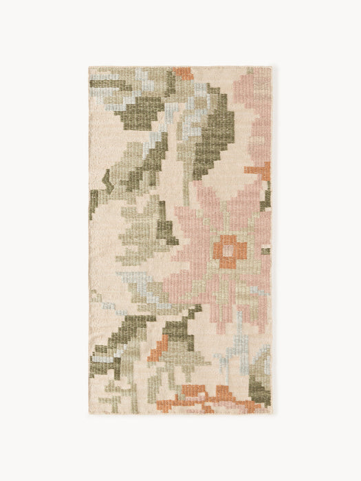 Rosha Wool Rug with Stitched Flower Pattern