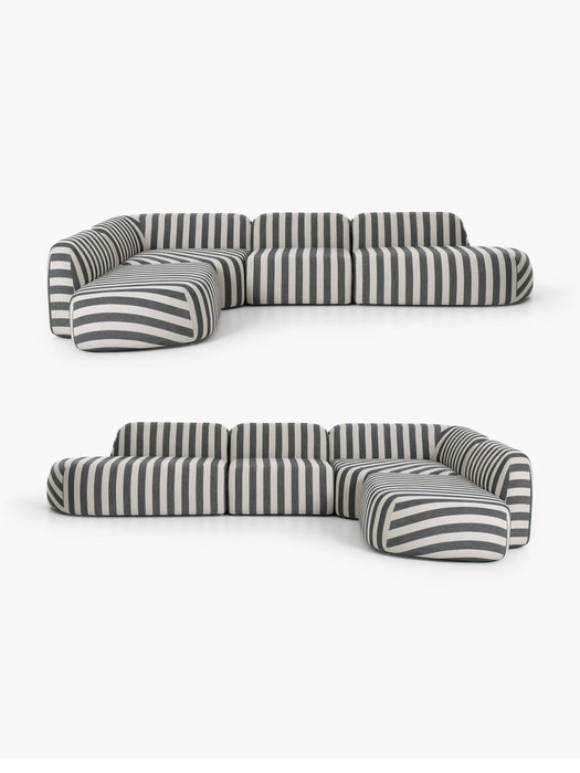 XL Modular Striped Corner Sofa Wolke