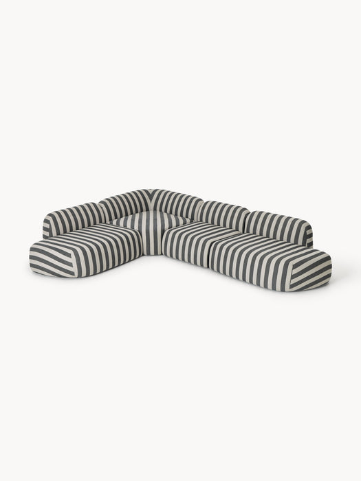 XL Modular Striped Corner Sofa Wolke