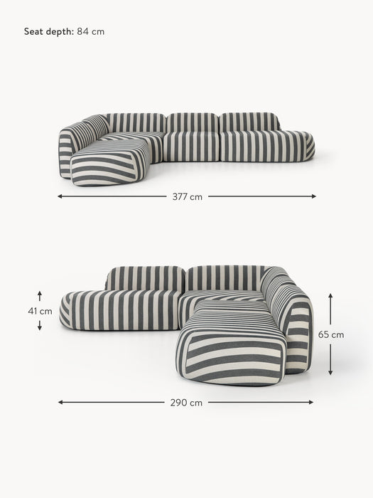 XL Modular Striped Corner Sofa Wolke