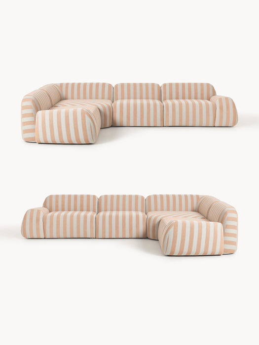Modular Striped Corner Sofa Wolke 4-seater