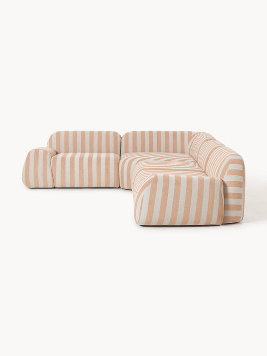 Wolke Modular Striped Corner Sofa (4-seater)