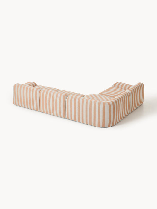 Modular Striped Corner Sofa Wolke 4-seater