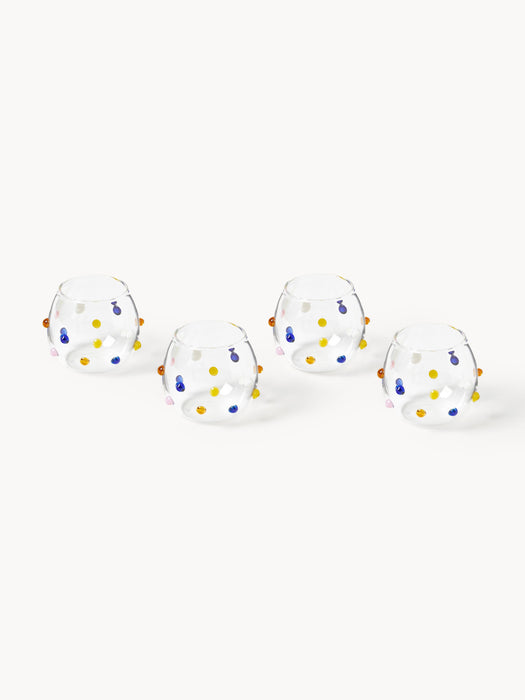 Small Mouth-Blown Borosilicate Tumblers Perli Set of 4
