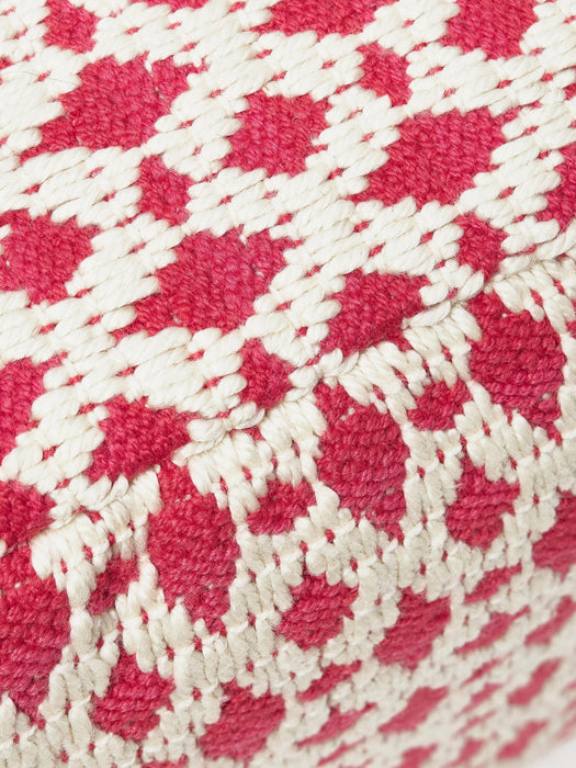 Yamir Outdoor Pouffe with Woven Pattern