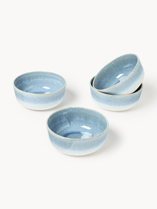Danza Handmade Bowls with Reactive Glaze, Set of 4