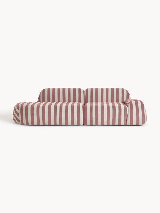 Modular Striped Chaise Wolke 3-seater