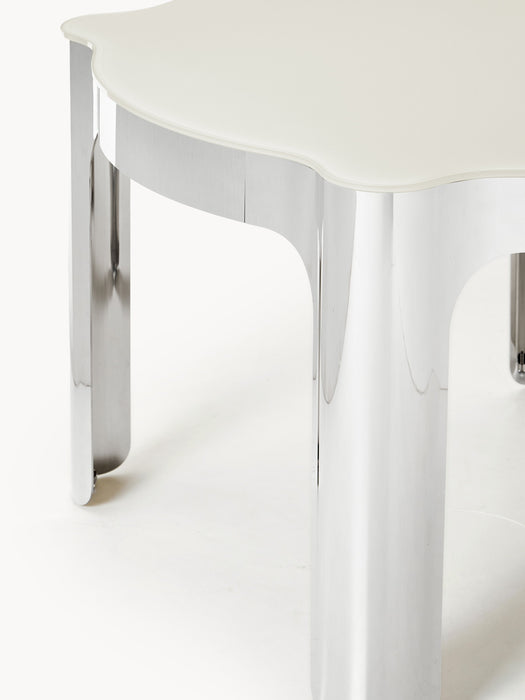 Round Dining Table Georgia with Glass Top 110 cm