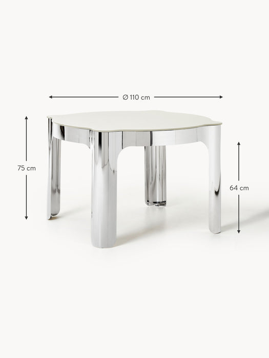 Round Dining Table Georgia with Glass Top 110 cm
