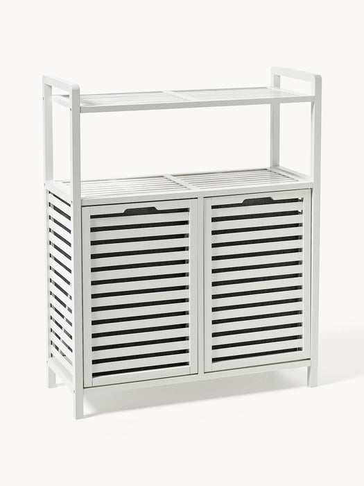 Bamboo Bathroom Shelf Kit with Laundry Baskets