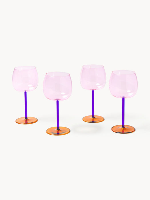 Karisa Mouth-Blown Borosilicate Red Wine Glasses, Set of 4