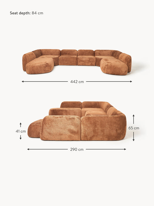 XL Modular Teddy Boucl Sofa Wolke