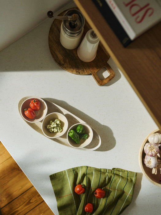 Handmade Organic Shaped Dip Bowls Macey with Serving Tray Set of 4