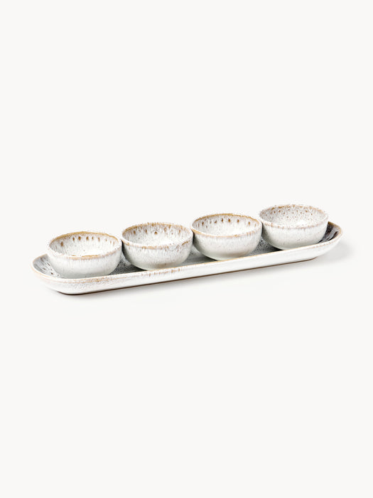 Handmade Dip Bowls Danza with Serving Tray