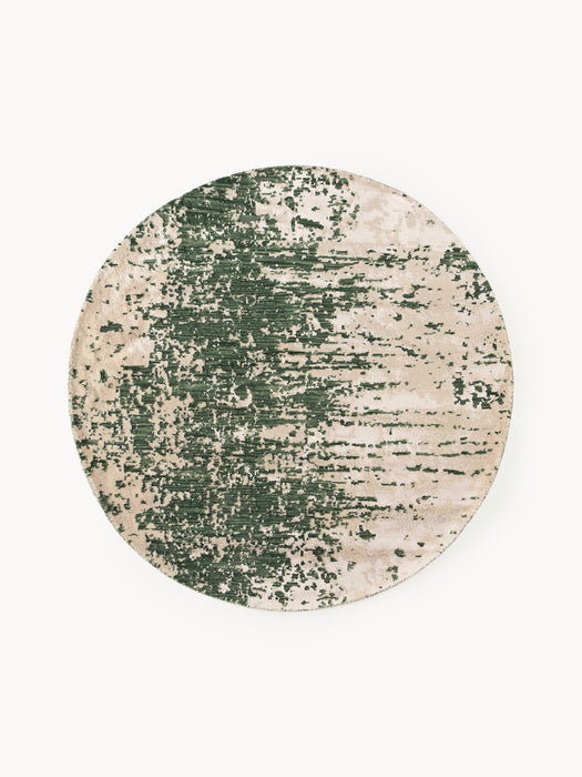 Round Hand-Woven Wool Rug Cynthia with Abstract Pattern