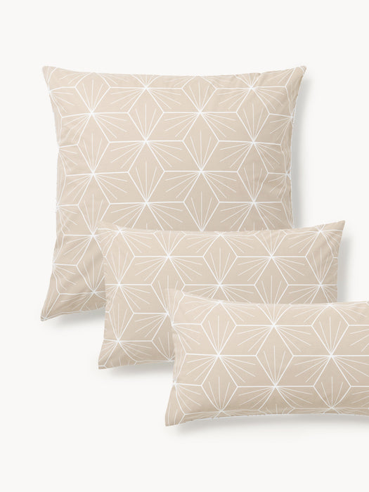 Reversible Cotton Pillowcase Ilda with Geometric Print
