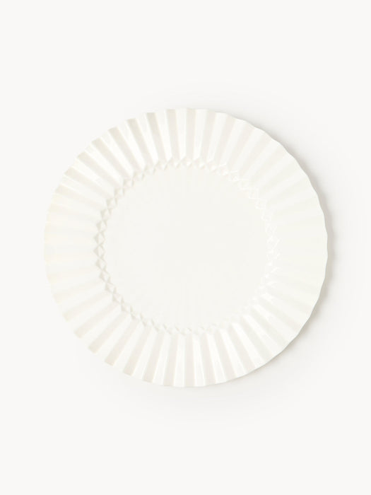 Antonin Porcelain Charger Plate with Embossed Pattern