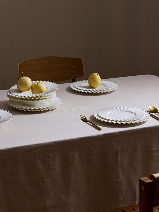 Antonin Porcelain Charger Plate with Embossed Pattern