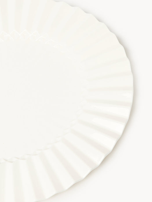 Antonin Porcelain Charger Plate with Embossed Pattern