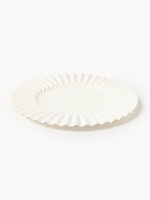 Antonin Porcelain Charger Plate with Embossed Pattern