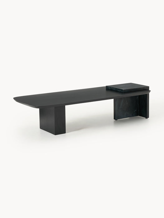 Oak Wood and Marble Coffee Table Naida