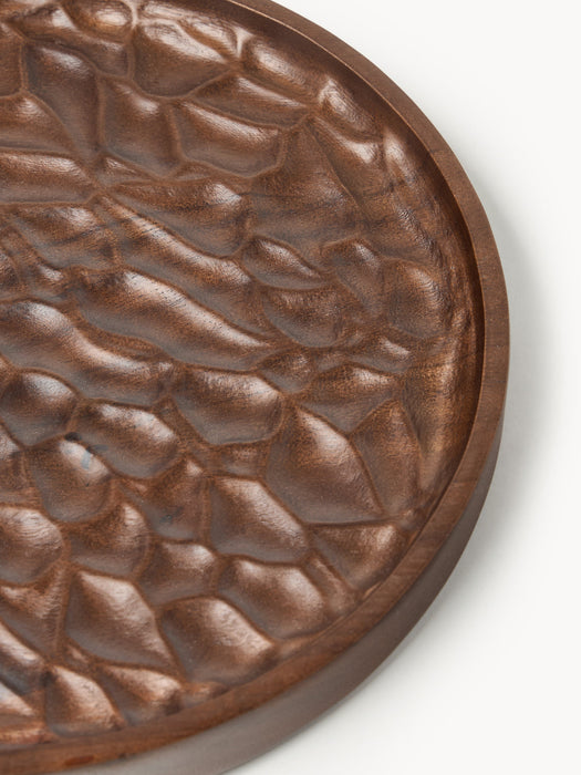 Camila Decorative Acacia Wood Tray, Ø 25 cm