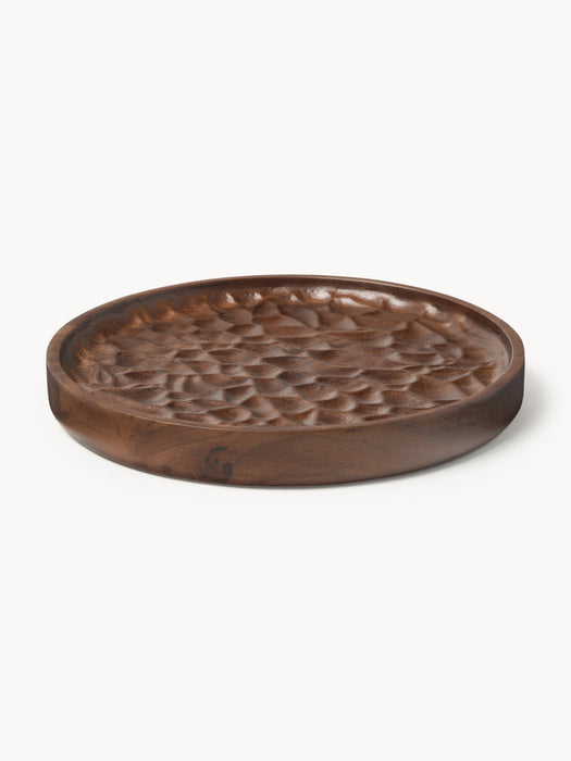 Camila Decorative Acacia Wood Tray, Ø 25 cm