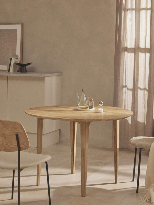 Archie Round Oak Wood Dining Table, Ø 110 cm