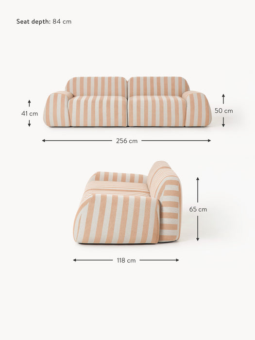 Modular Striped Sofa Wolke 3-seater