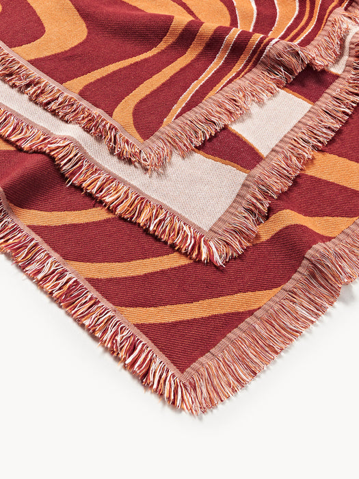 Alia Reversible Cotton Throw with Fringes