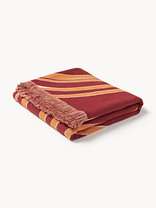 Alia Reversible Cotton Throw with Fringes