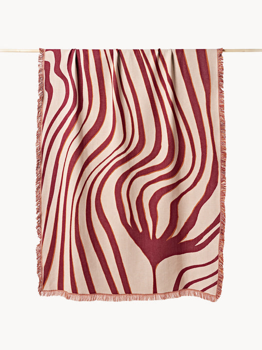 Alia Reversible Cotton Throw with Fringes
