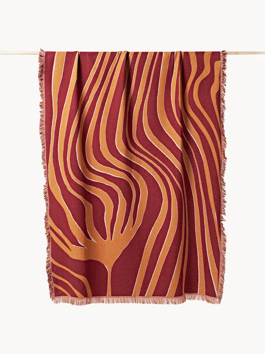 Alia Reversible Cotton Throw with Fringes