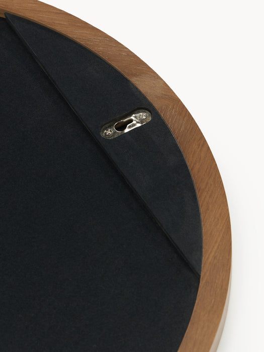Avery Round Wall Mirror with Oak Wood Frame