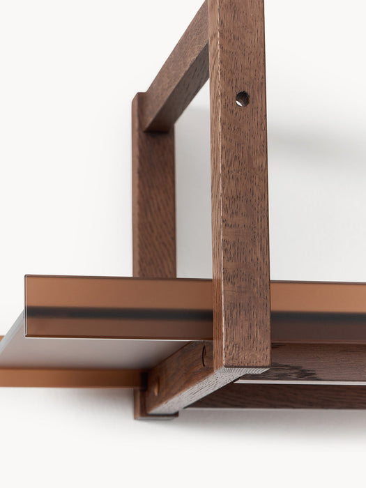 Alex Oak Shelf with Glass Shelves
