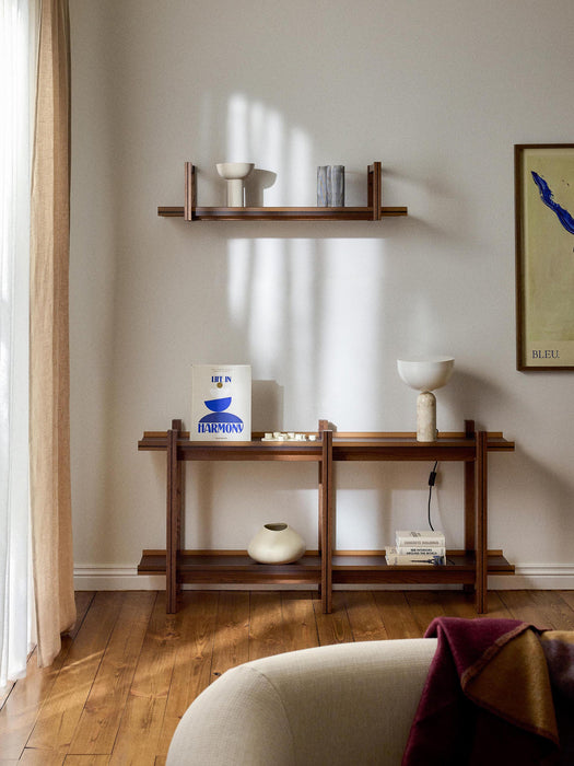 Alex Oak Shelf with Glass Shelves