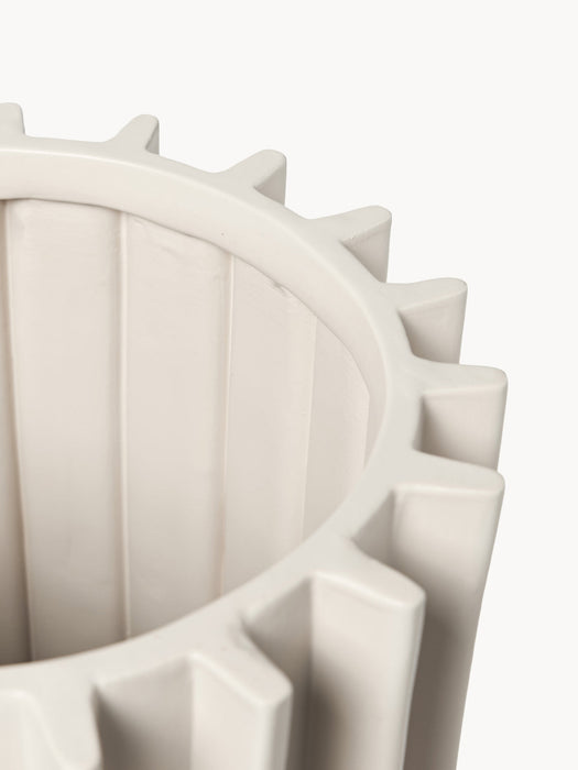 Valeska Cover Pot with Ribbed Surface, H 41 cm