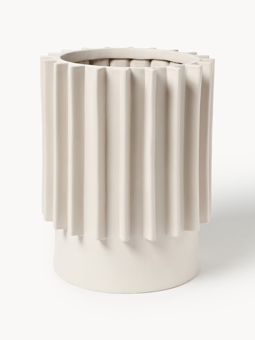 Cover Pot Valeska with Ribbed Surface H 41 cm